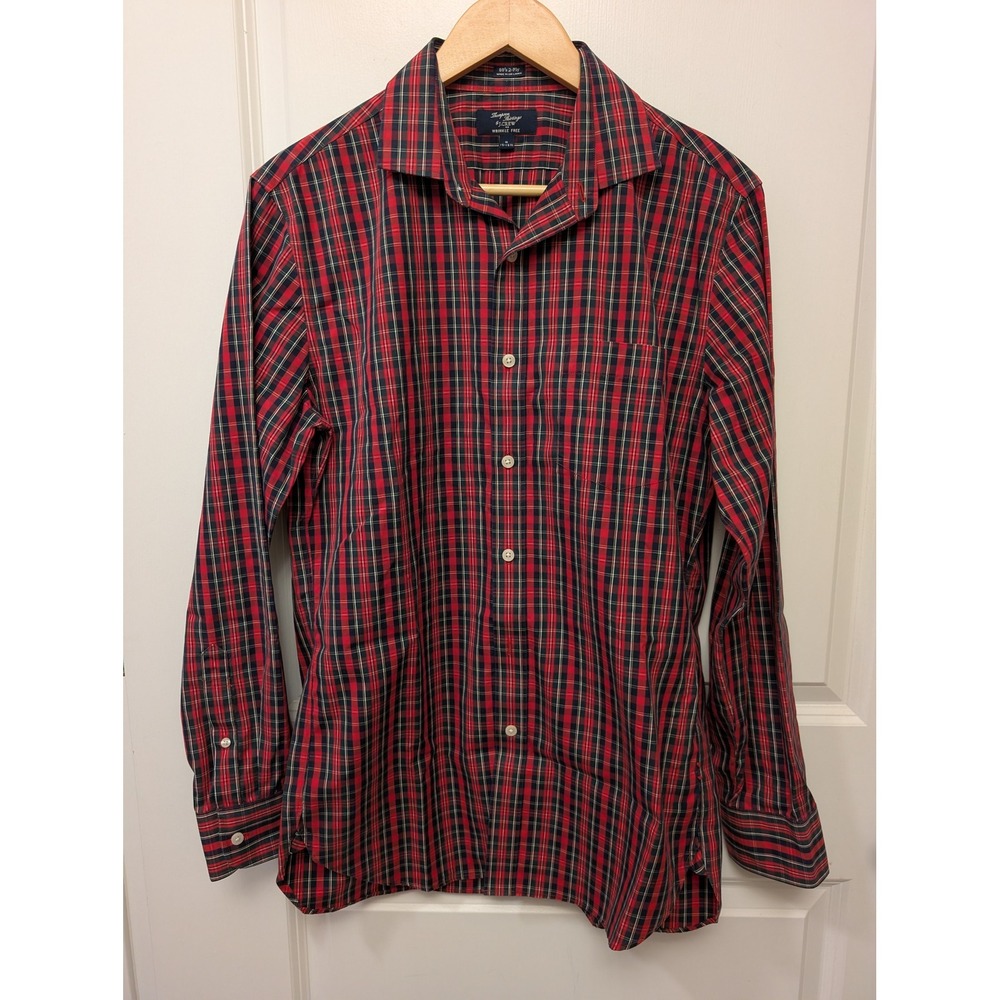 J.Crew‎ Thompson Shirtings 80's 2 Ply Mens Plaid Button Down Shirt Wrinkle Free